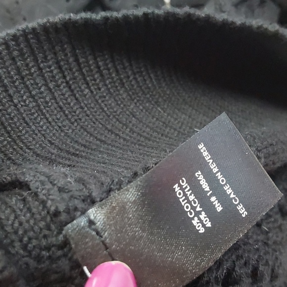 Torrid Black Pointelle Knit Eyelet Pop Over Sweater Crochet Mod Edgy Sz.L - Picture 6 of 6